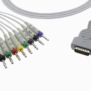 GE MAC 1200 10 LEAD ECG PATIENT CABLE – 4 MM BANANA 10 K.R – WIE COMPATIBLE