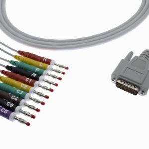 BPL -NK 10 LEAD ECG PATIENT CABLE – 4MM BANANA WITH UNDERCUT GRAY