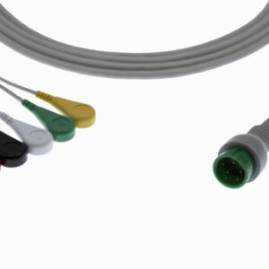 Hwatime 6 pin 5 Lead Snap Type ECG Monitor cable