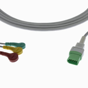 Datascope 12 Pin 3 Lead Snap Type ECG Monitor Cable